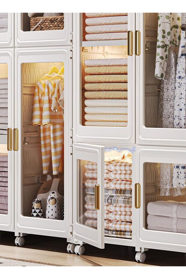 2 Layers Stylish Multi-Functional Storage Cabinet - 6