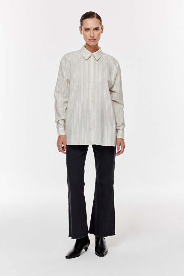 Poplin Çizgili Gömlek - 2