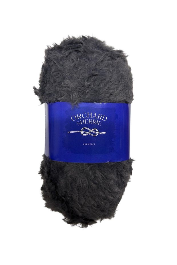 Sherrie Anthracite Gray Color Rabbit Hair Textured Fur-Looking Knitting Yarn No:80