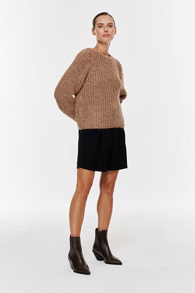 Kalın Örgülü Triko Kazak - 5