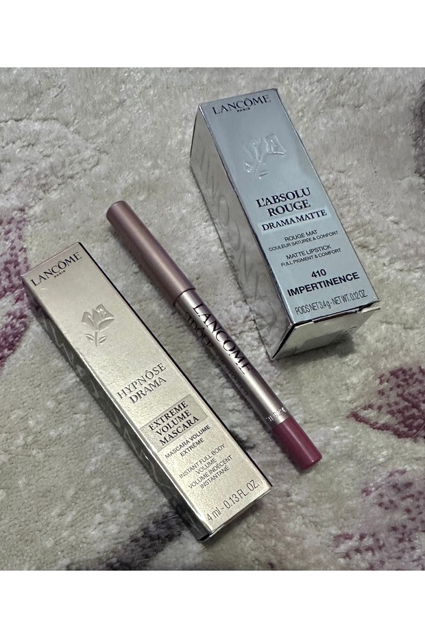 Creamy Lip Liner 36 Mini (Hypnose Extreme Volume Mascara Midi and L'Absolu Matte Lipstick 410 - Gift
