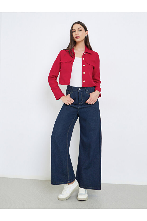 جاكيت سادة بأكمام طويلة وأزرار أمامية - 2