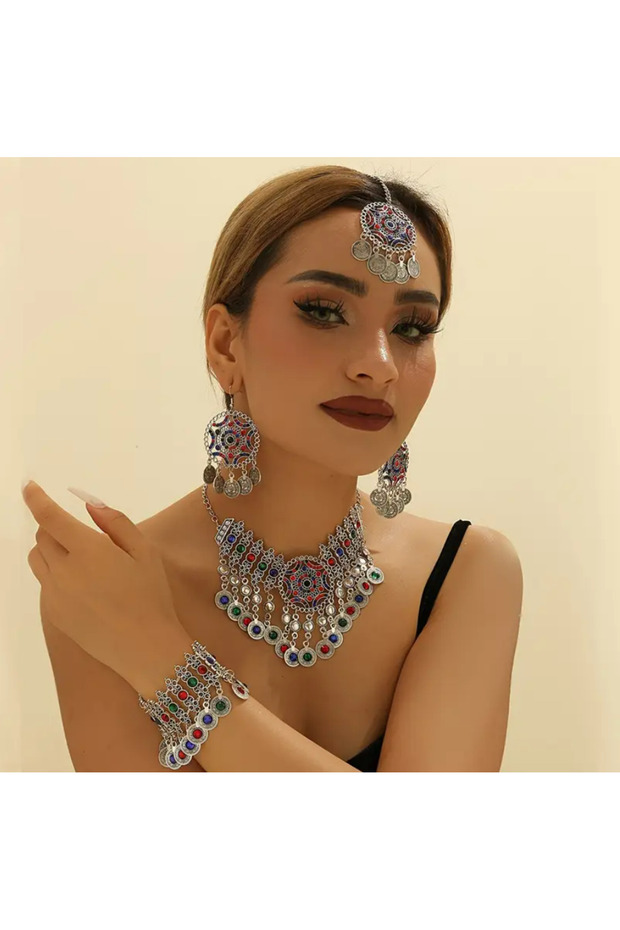 مجموعة من أربعة قطع مصنوعة يدويًا على الطراز العرقي الأصيل - 1