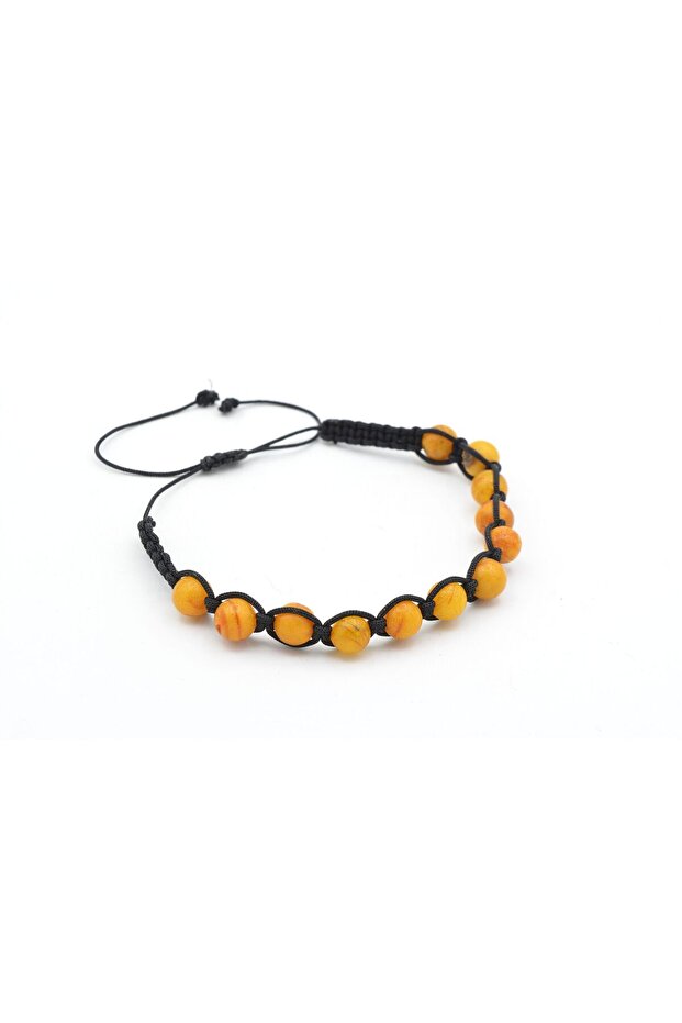 Macrame Model Certified Genuine Orange Drop Amber Bracelet
