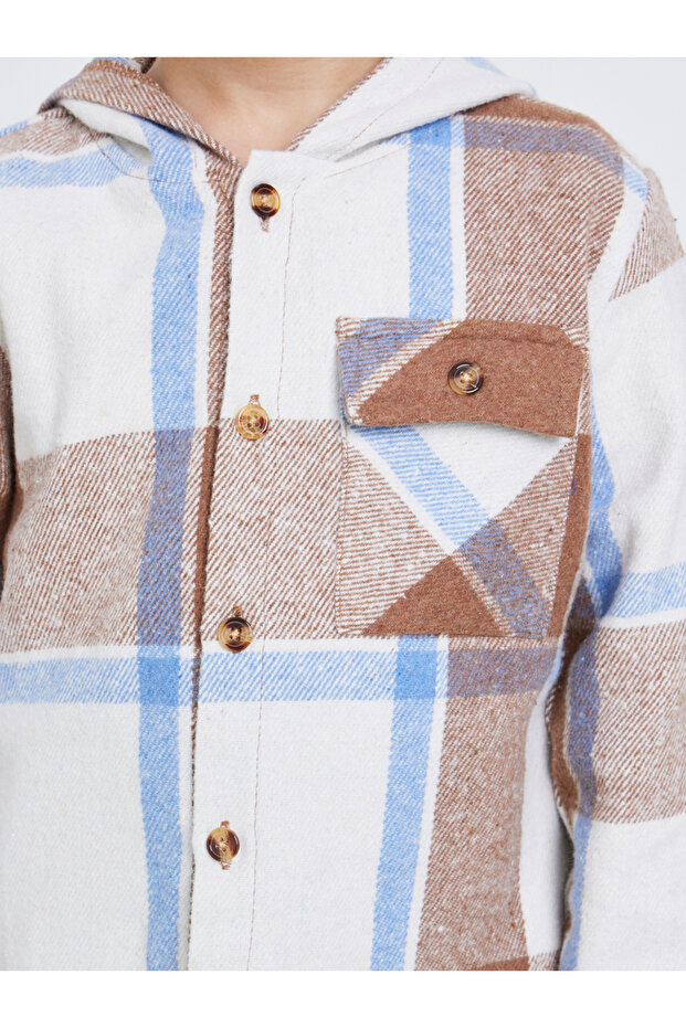 سترة منقوشة بغطاء رأس - 4