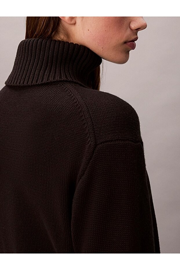 CHENILLE MONOLOGO SWEATER Siyah Kadın Sweatshirt - 5