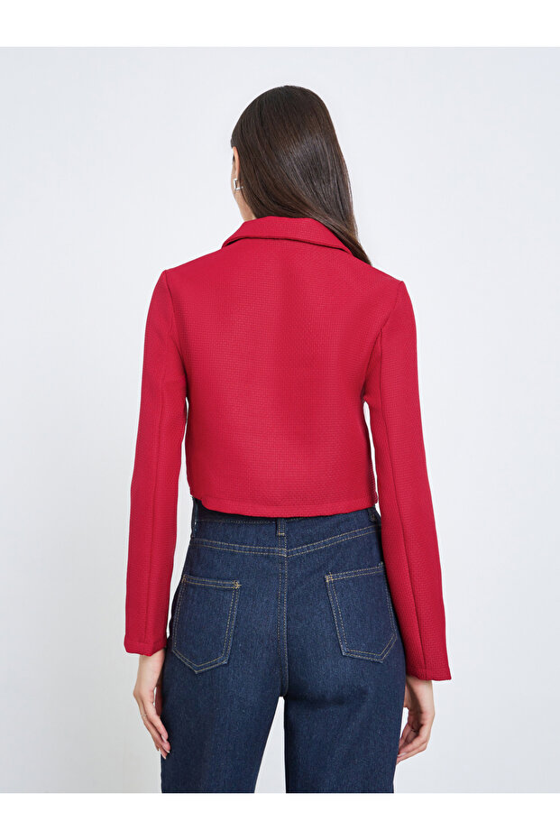 جاكيت سادة بأكمام طويلة وأزرار أمامية - 5