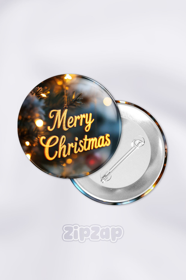 Merry Christmas New Year Bag Ornament Pin Button Badge Set (1 Pc)