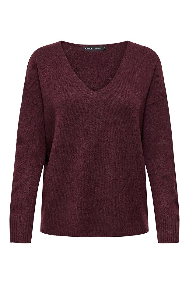 V Yaka Örme Kazak 15224360 - 6