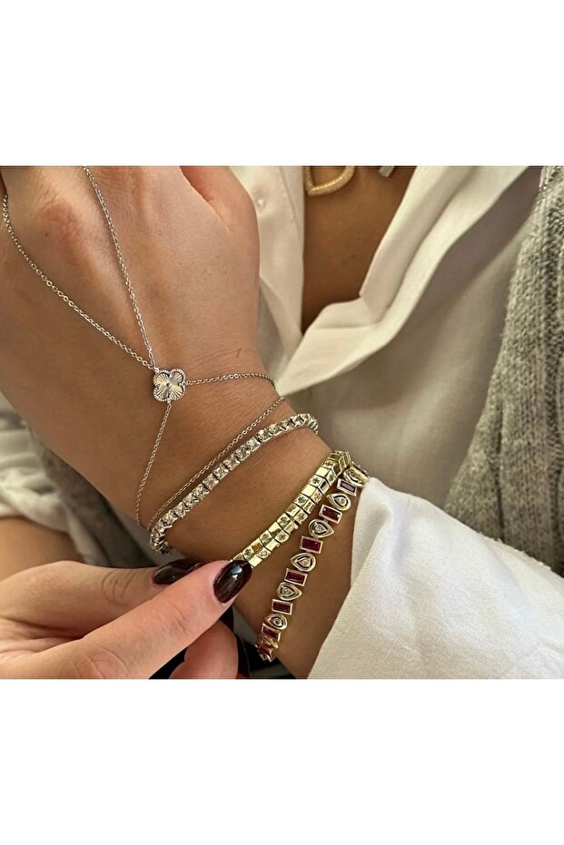 Trend Marka Model Çelik Yonca Şans Bileklik Cleef Model - 1