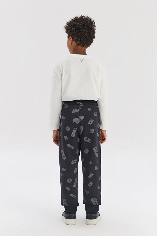 Boy Patterned Tracksuit Bottom - 6
