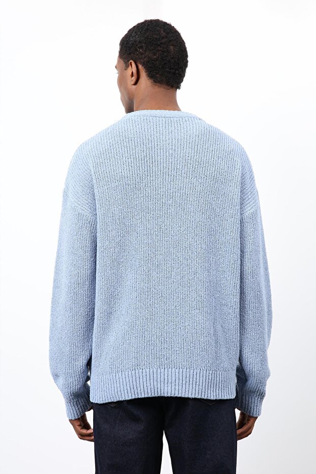 Bebe Mavi Örme Triko Erkek Kazak - 6