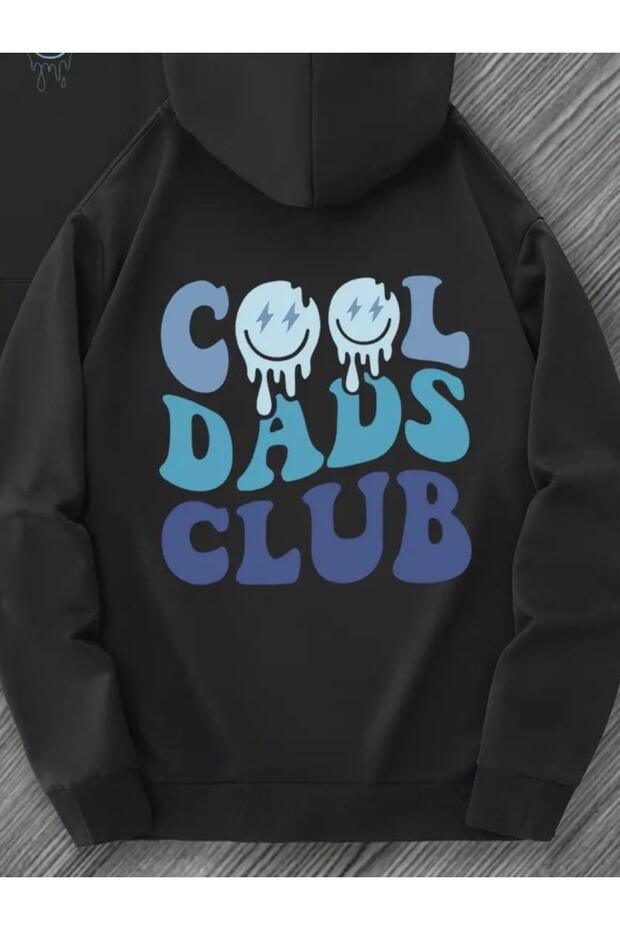سويت شيرت رجالي Cool Dads مطبوع قصة فضفاضة بغطاء رأس