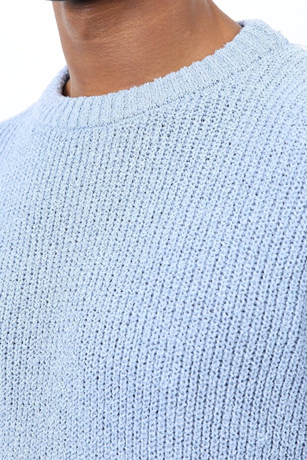 Bebe Mavi Örme Triko Erkek Kazak - 5