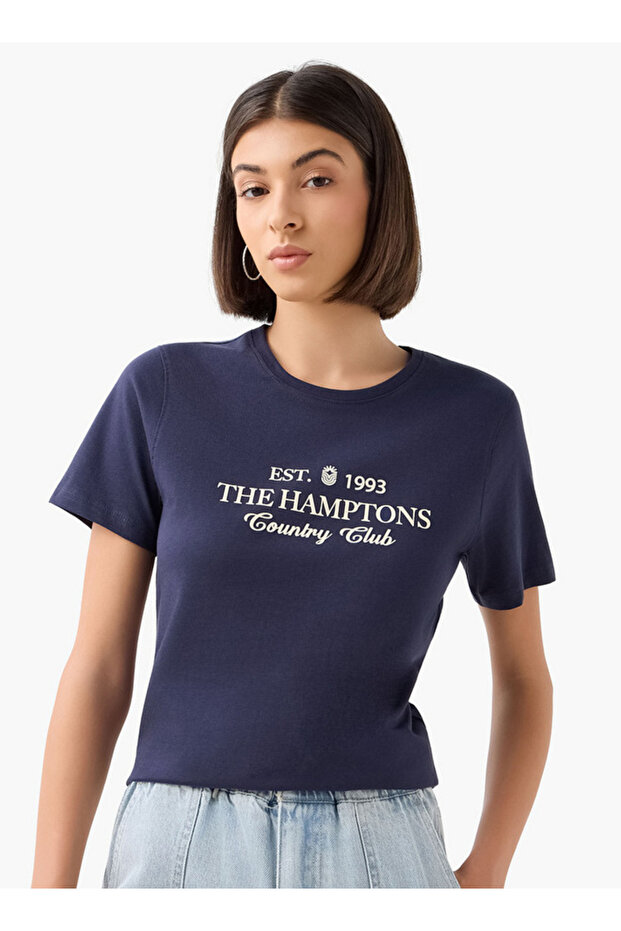 Regular Fit Cotton T-shirt with Varsity Print