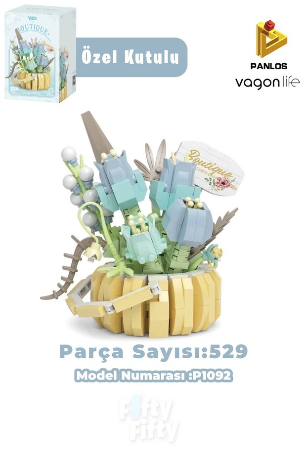 Panlos Boutique Series Mini Flower Bouquet 529 Pieces Toy Building Set -Ffp1092