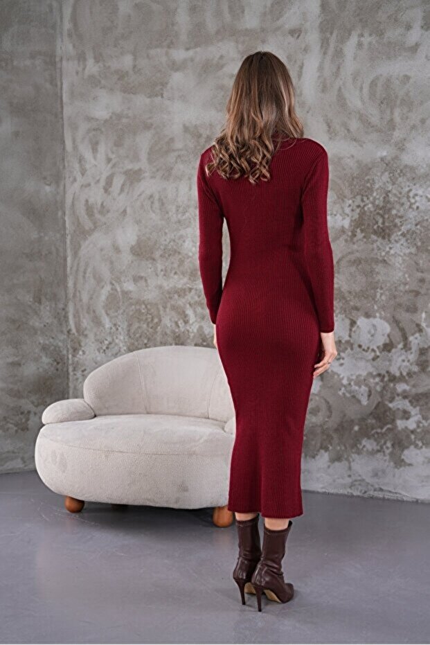 Fitilli Triko Elbise - 8