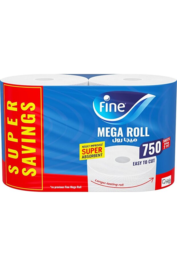 , Sterilized Kitchen Towel, Mega Roll, 750 Sheets, 2 Ply - Pack Of 2