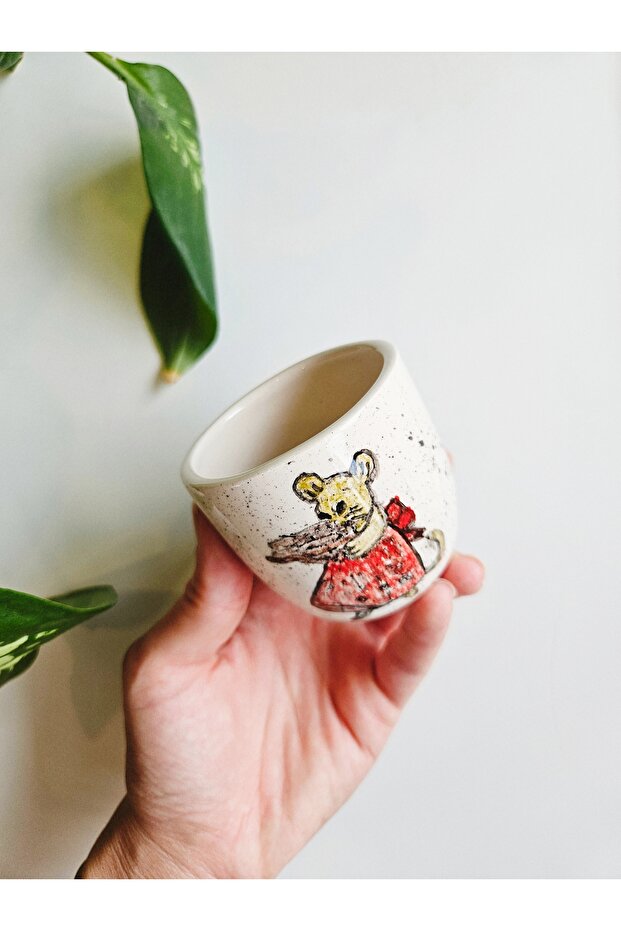 Mouse Patterned Cup with Handmade Cake - 2