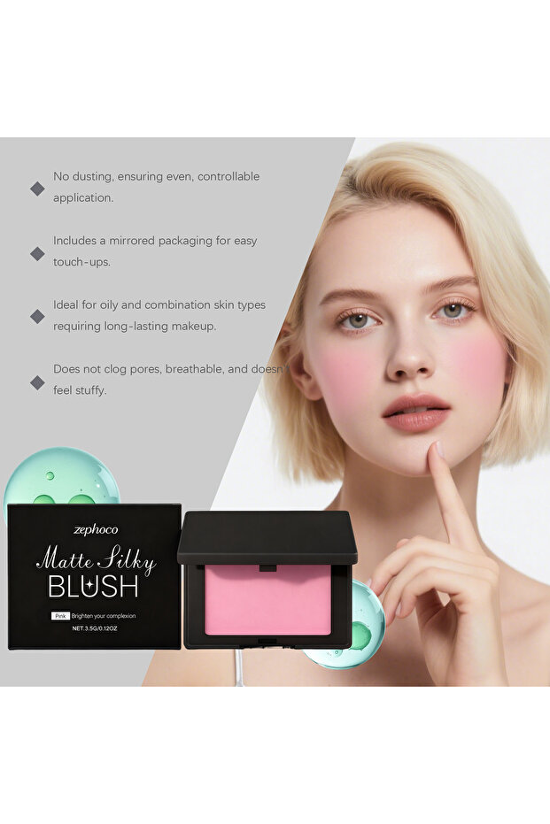 أحمر خدود ناعم غير لامع وردي اللون - 3