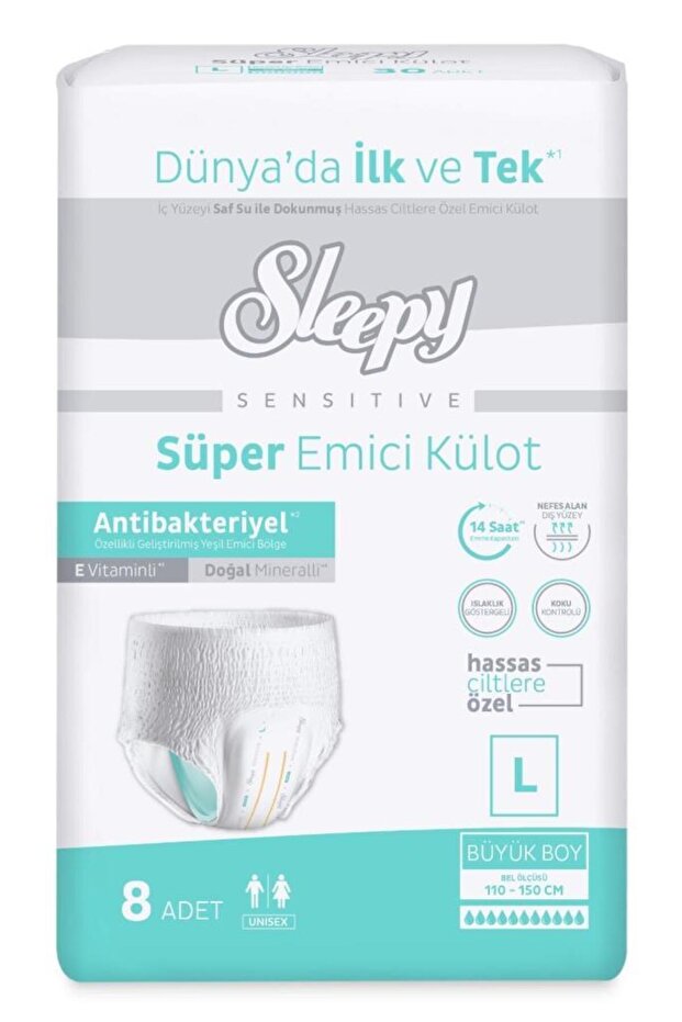 Sensitive Super Absorbent Panties Large 8 Pieces