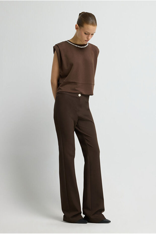 İspanyol Paça Gabardin Pantolon - 4