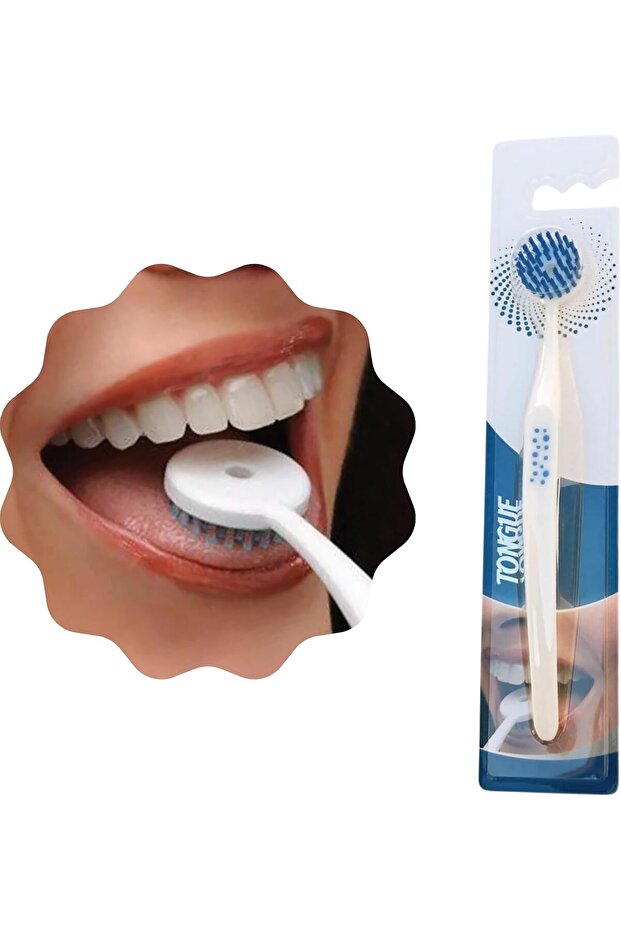 2-in-1 Tongue Cleaner Brush & Scraper for Adults, Dentist-Recommended