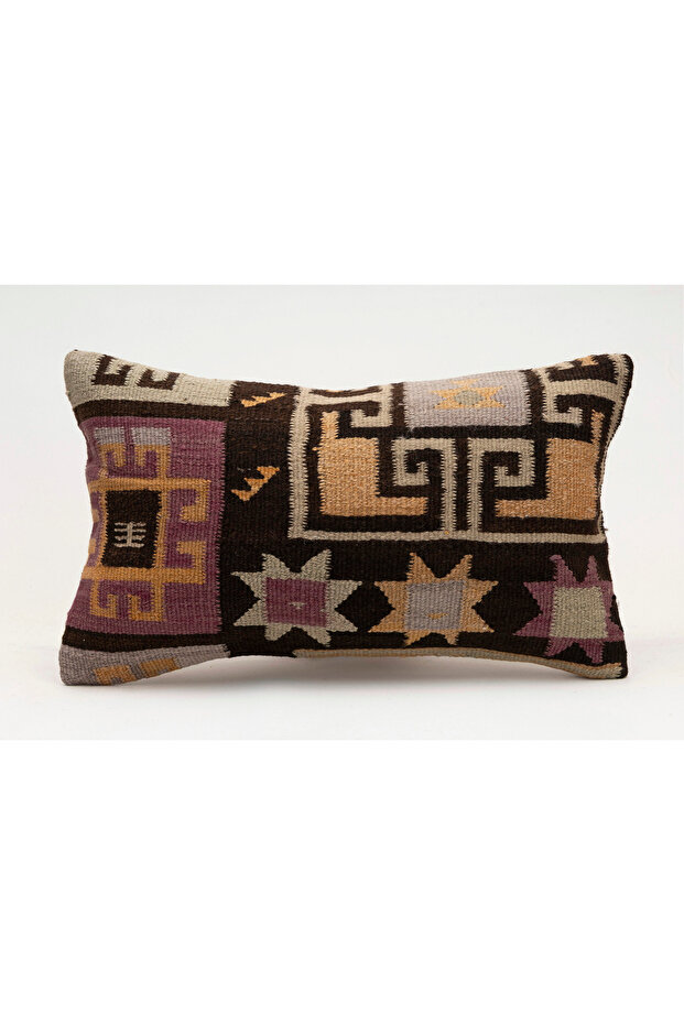 Vintage Throw Pillow Cover Made from Handmade Rug, Wool, 30X50 cm
