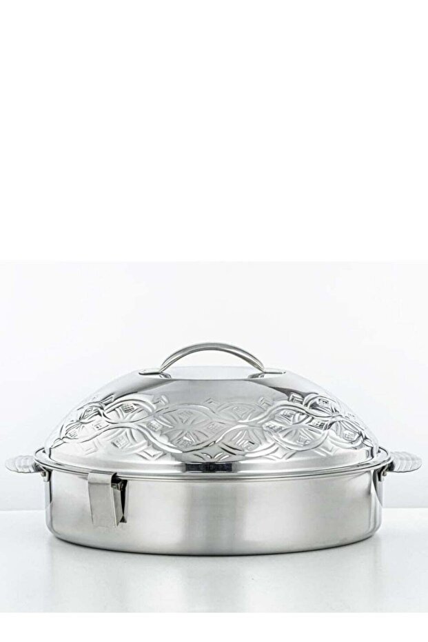 Almarjan 40 CM Marmar Stainless Steel Oval Hot Pot Silver