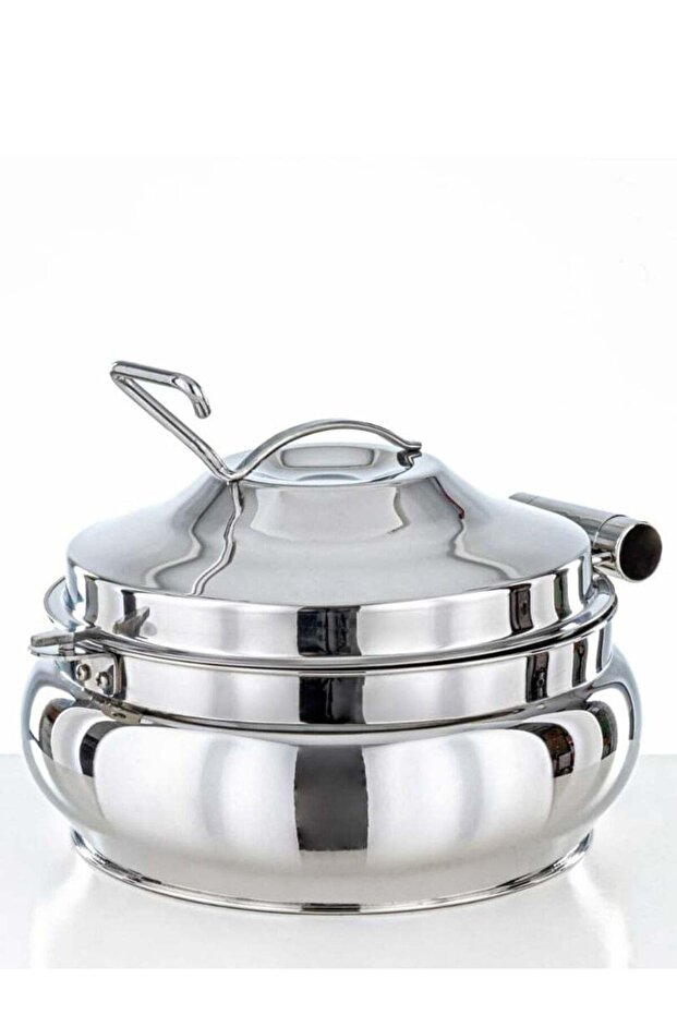 Almarjan Hot Pot Stainless Steel Hydraulic Lid 28CM 6000ML Silver