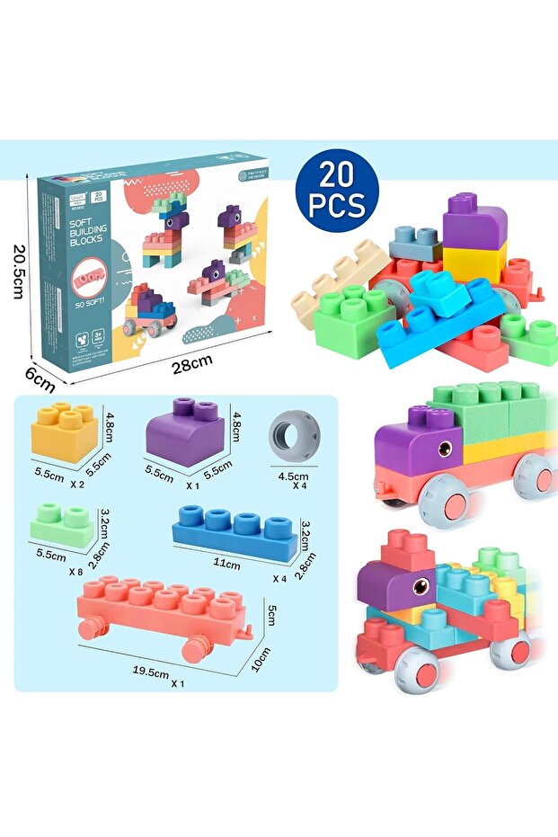 مكعبات بناء ناعمة للأطفال الصغار - 6