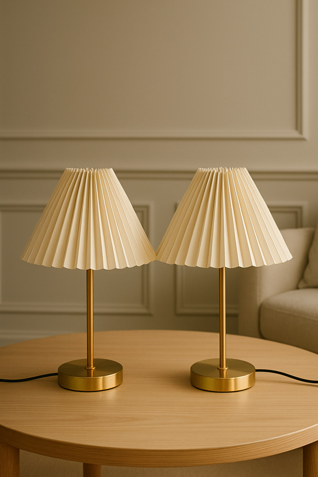 2’li Maison Pileli Gold Abajur - 4