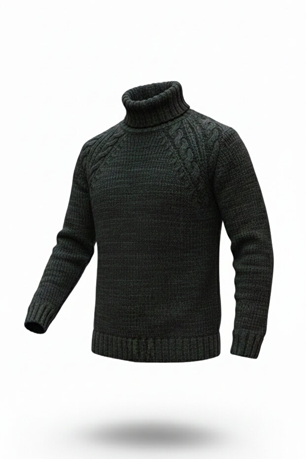 Erkek Balıkçı Yaka Kalın Kazak - 4