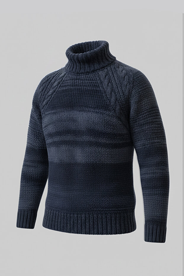 Erkek Balıkçı Yaka Kalın Kazak - 4