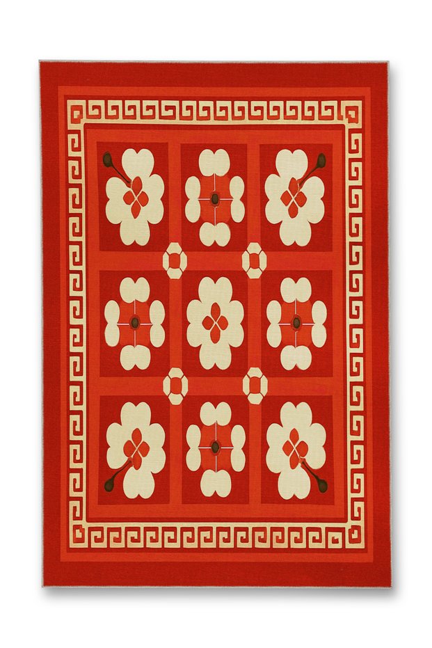 Mosso Blue Purple Tones Ethnic Flowers Pattern Woven Base Vintage Decorative Carpet Mosso1914