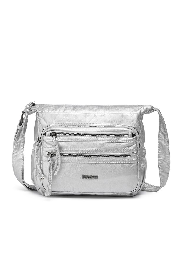Barcelona Small Size Multi-Pocket Long Crossbody Strap Sports and Casual Women's Shoulder Bag Platinum
