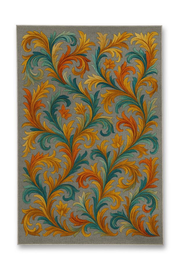 Mosso Blue Purple Tones Ethnic Flowers Pattern Woven Base Vintage Decorative Carpet Mosso1915