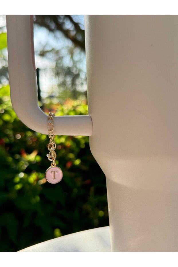 Pink Thermos Compatible Accessory with Letter T/Termos Charm with Letter T/Letter Thermos Ornament