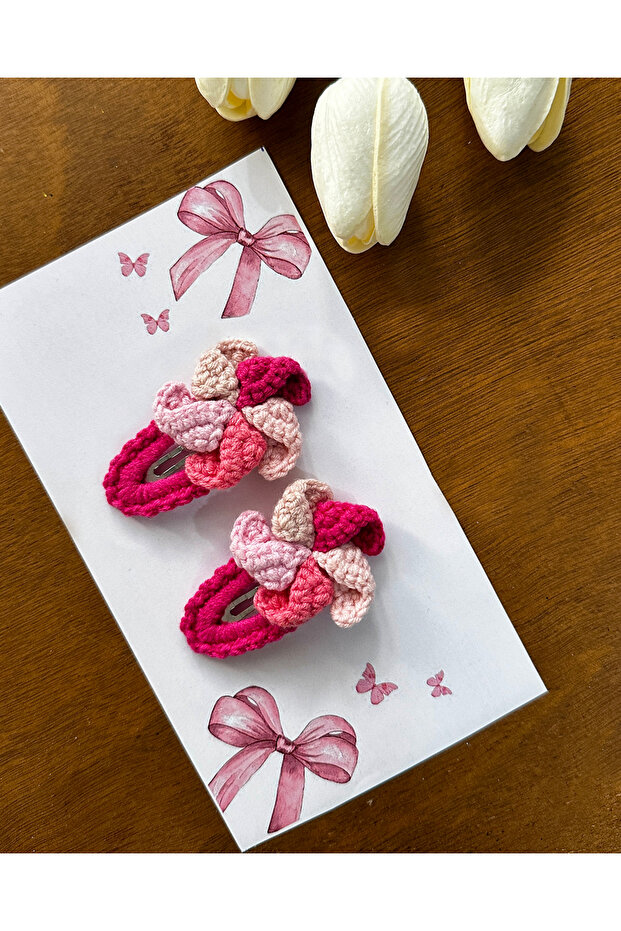 Hair Clip Special Windmill Design Handmade 2-Piece Snap Clip Set