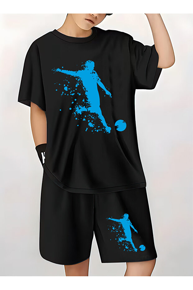 Football Printed Shorts T-Shirt Set