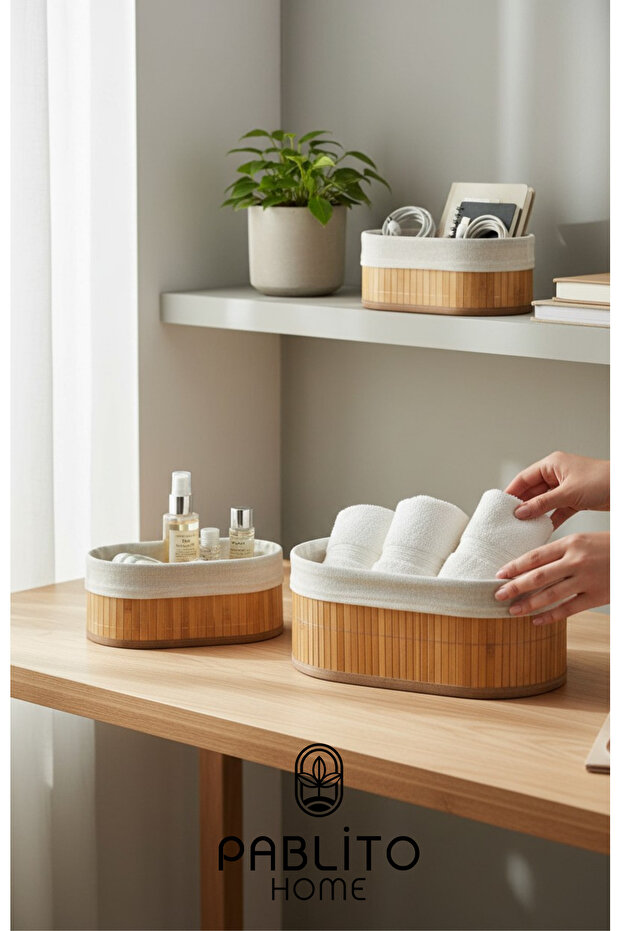 3LÜ BAMBU SEPET - 2