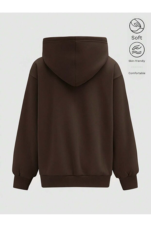KADIN KAPŞONLU OVERSIZE SWEAT - 3