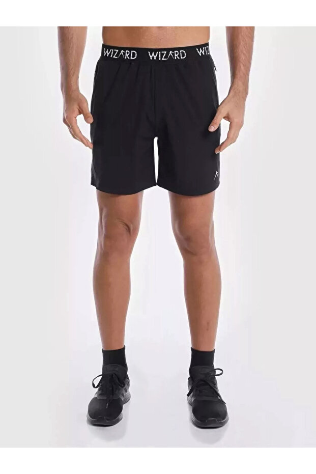 Men Black Lightweight Running Shorts