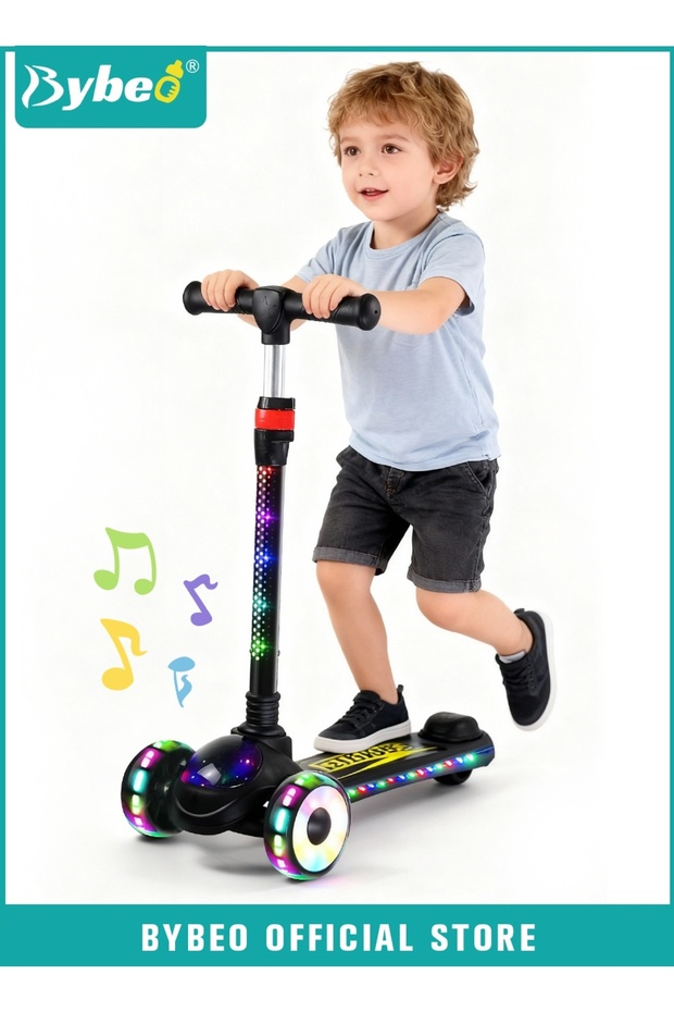 Kids Scooter, 3 Wheel Skate Scooter, Foldable Kids Kick Scooter, Runner Scooter with Adjustable Heig