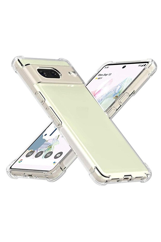 Google Pixel 7 Clear Case with Reinforced Corner Bumper - Slim Shockproof TPU
