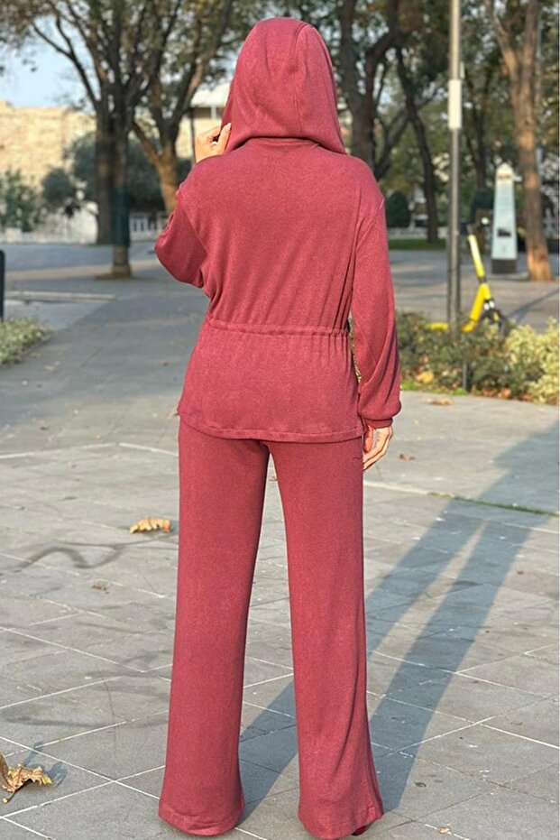 Beli bağcıklı örme pantolon - 2