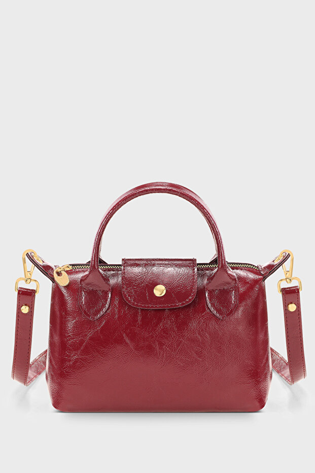 Patent Leather Burgundy Versatile Pu Leather Crossbody Bag