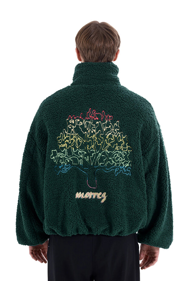 Yeşil Peluş Ceket - 1