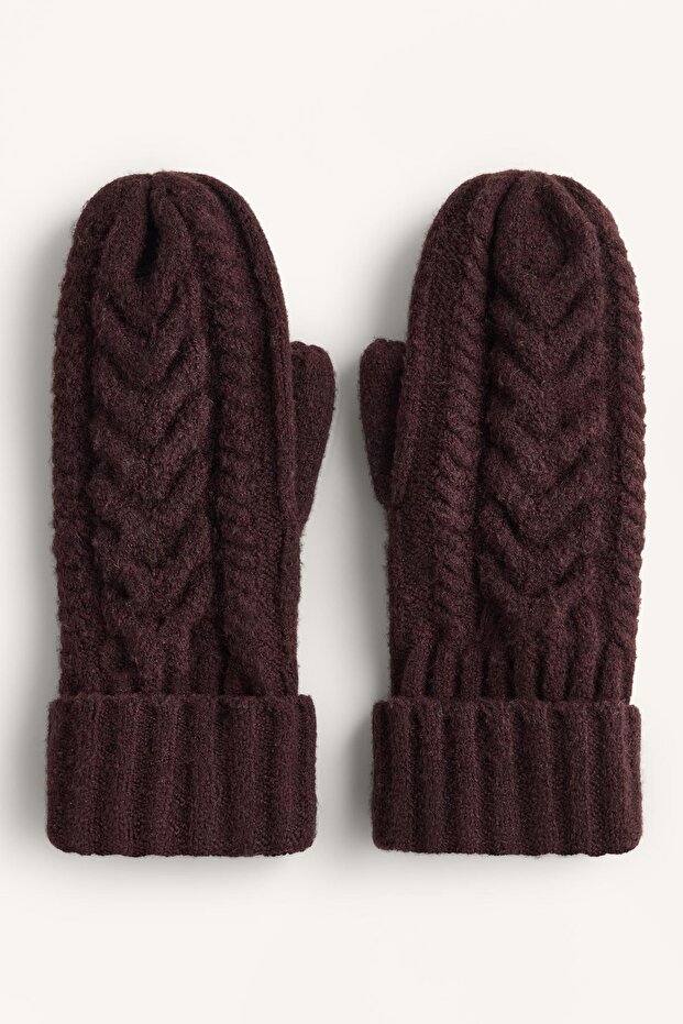 Aran örgü eldiven - 1