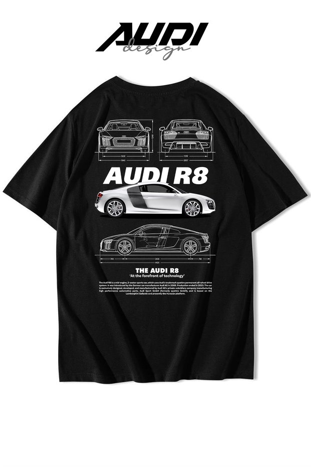 Unisex Oversized the Technology Audi R8 T-Shirt Cotton